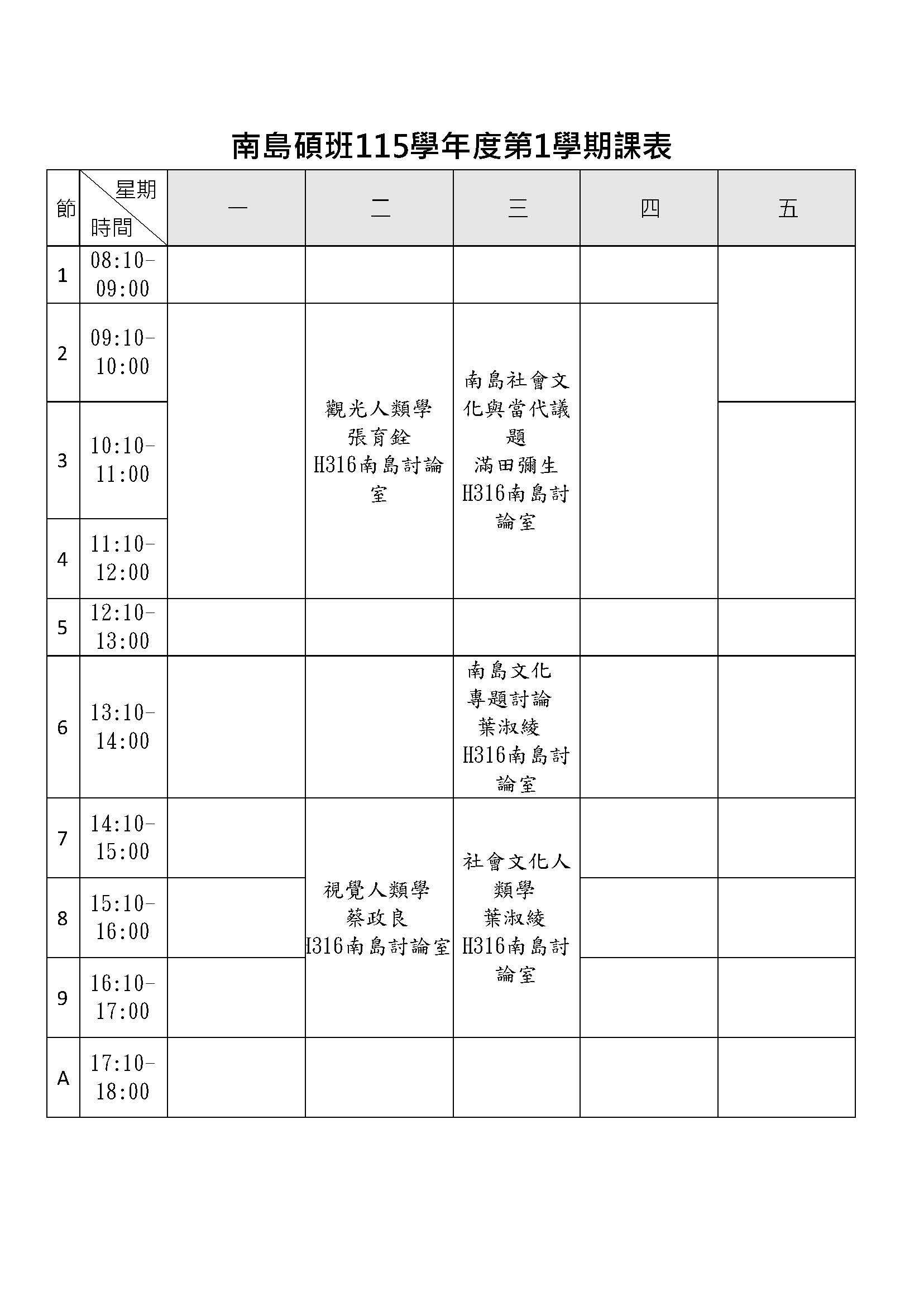 115-1南島碩課表